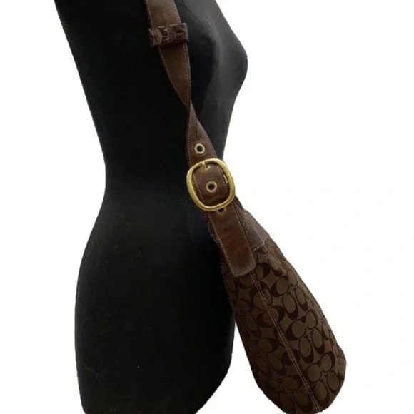 Vintage Coach Bleecker Signature Duffle Bucket Hobo Bag - Picture 3 of 13